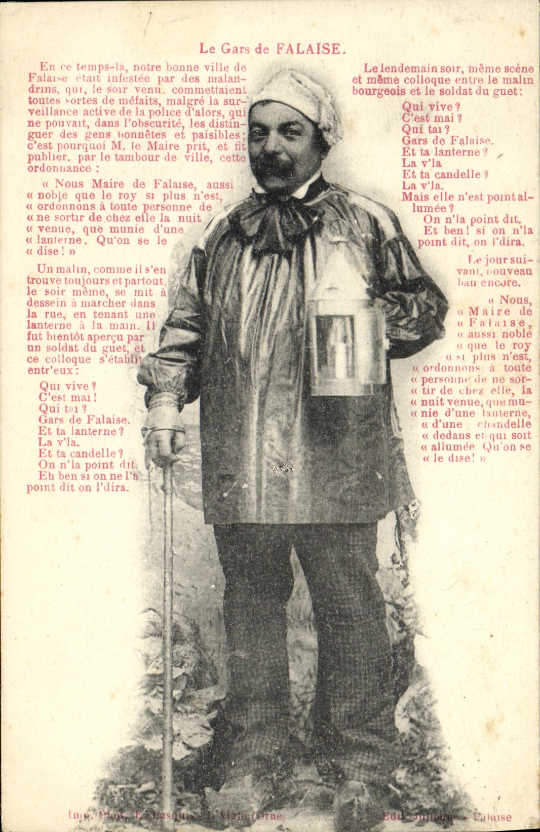 Le Gars de FALAISE — scena satirica — Impr. Piot, É. Lasque, a Alençon