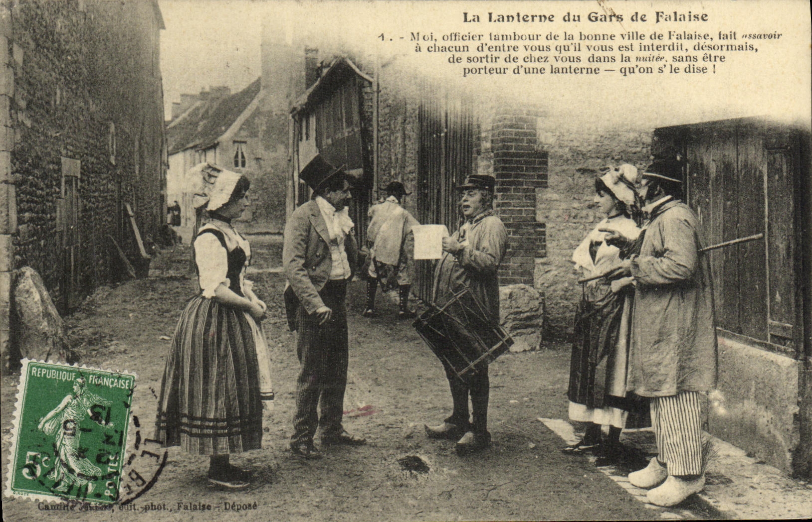 La Linternilla del Gars de Falaise — escena humorística — Camille Vérité, fot. Falaise - Depositado