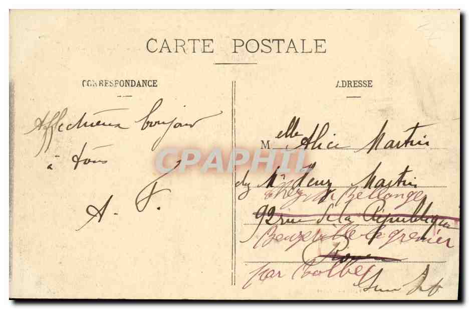 La Linternilla del Gars de Falaise — escena humorística — Camille Vérité, fot. Falaise - Depositado — Reverso