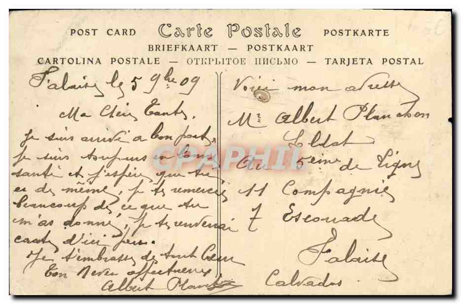 CPA Falaise Eglise Saint Laurent — Verso