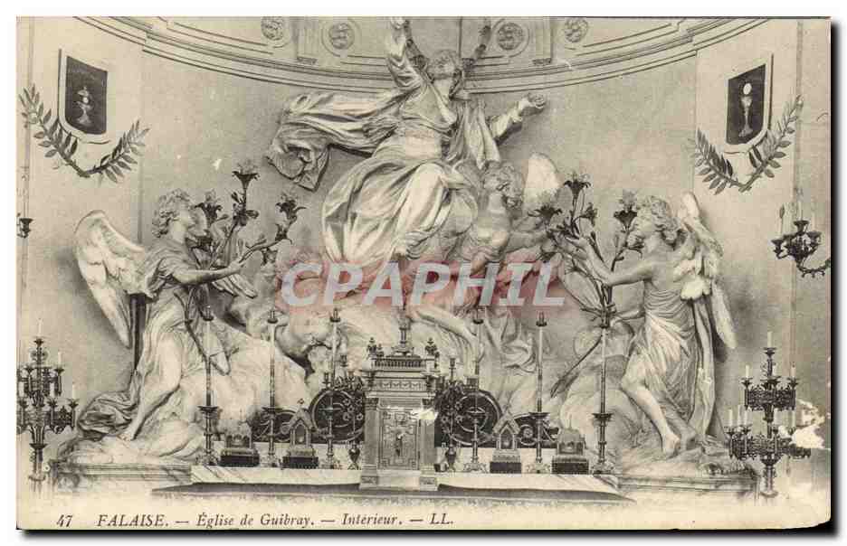 CPA Falaise Eglise de Guibray Interieur