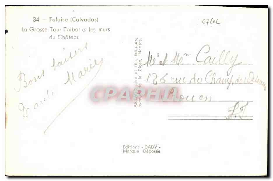 La Grosse Tour Talbot et les murs du Château — Falaise (Calvados) — Éditions GABY — Reverso