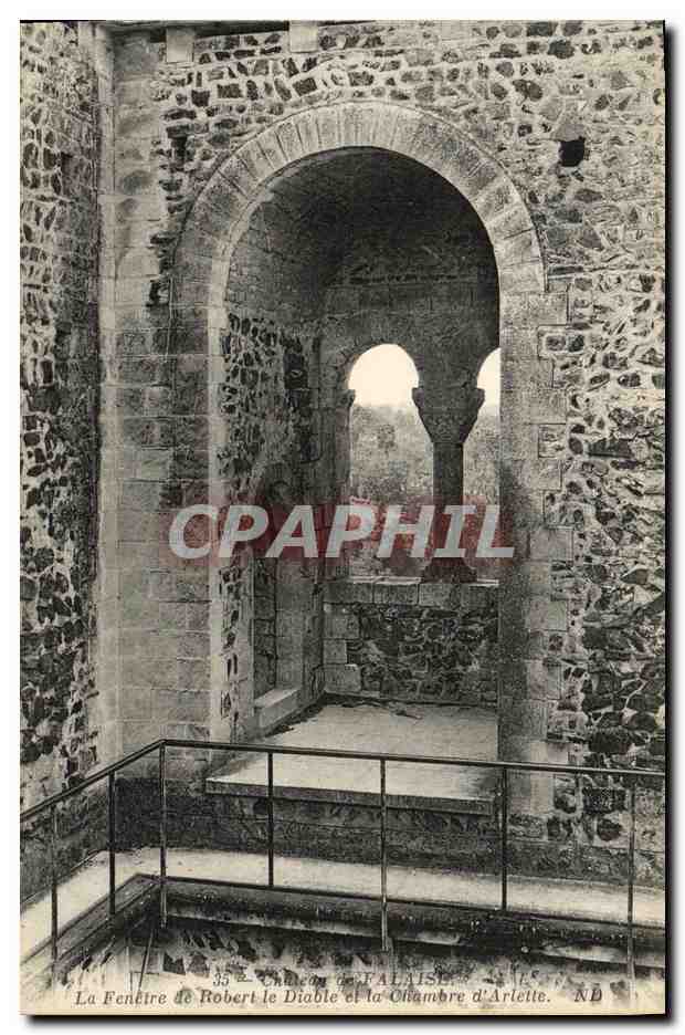 CPA Chateau de Falaise La fenetre de Robert le diable et la chambre d Arlette