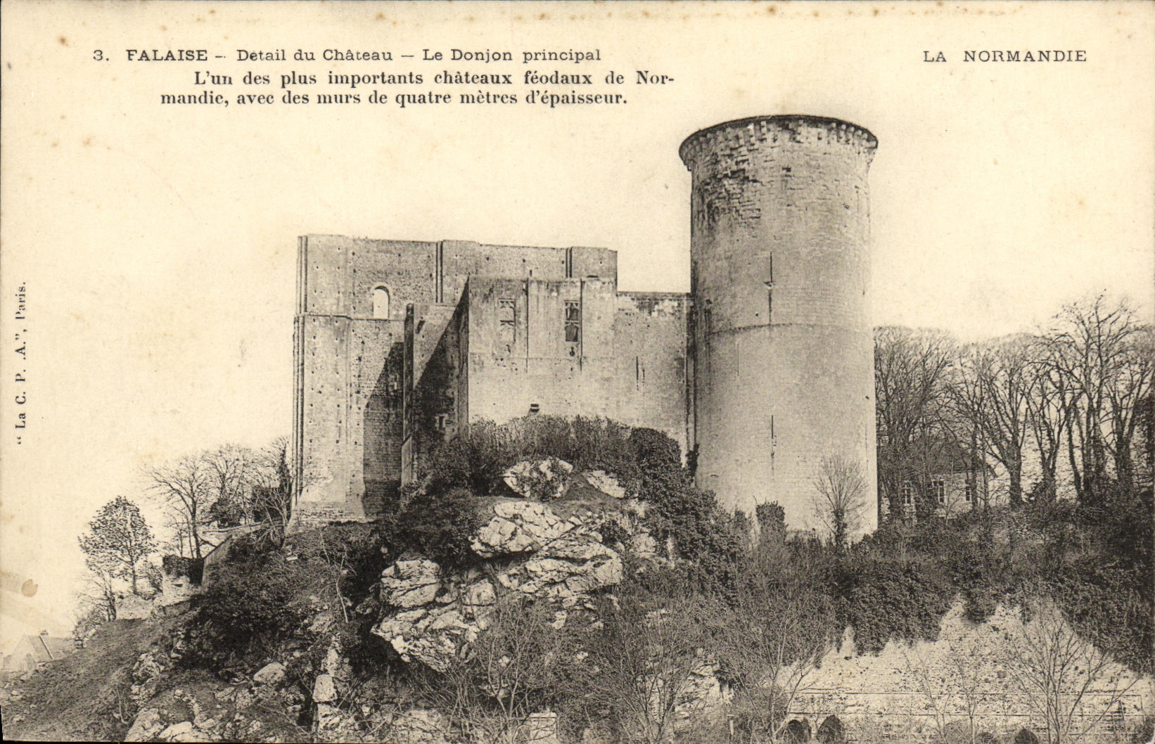 Falaise — Détail du Château — Le Donjon principal — La C.P.A., Paris, n°3