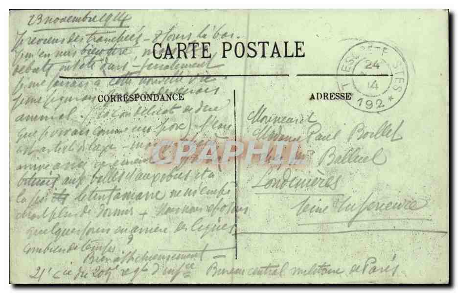 CPA Falaise Le Donjon et les Bercagnes — Rückseite