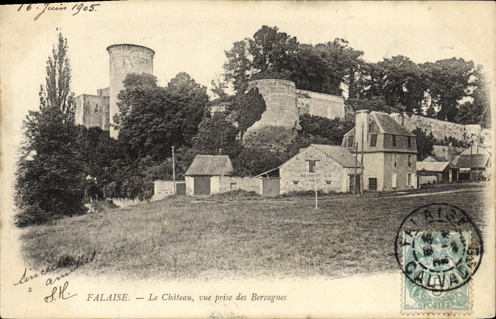 FALAISE — El Castillo, vista tomada desde los Bercagnes — Editor: Établissements Photographiques de NEURDEIN, París