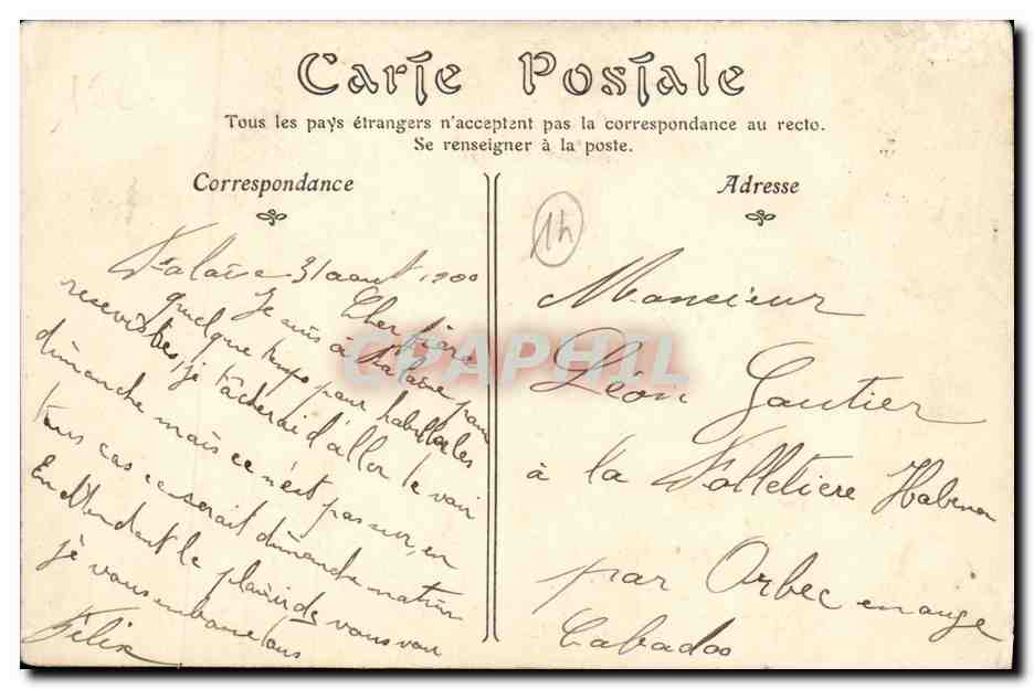 CPA Falaise Le Cantonnement de la Lyrique Militaria TOP — Verso