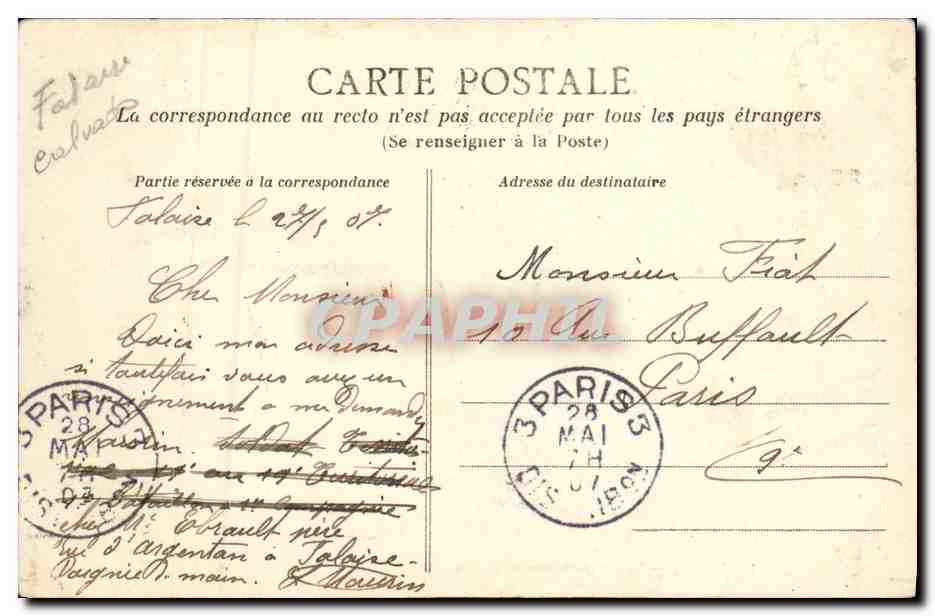 FALAISE — La caserne Dumont-d'Urville — C. Jeanne, édit.-phot., Falaise — Rückseite