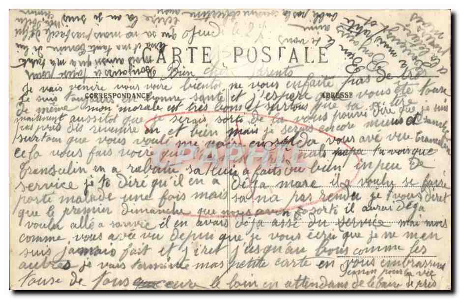 CPA Falaise Cantonnement de la Romaine Militaria TOP — Verso