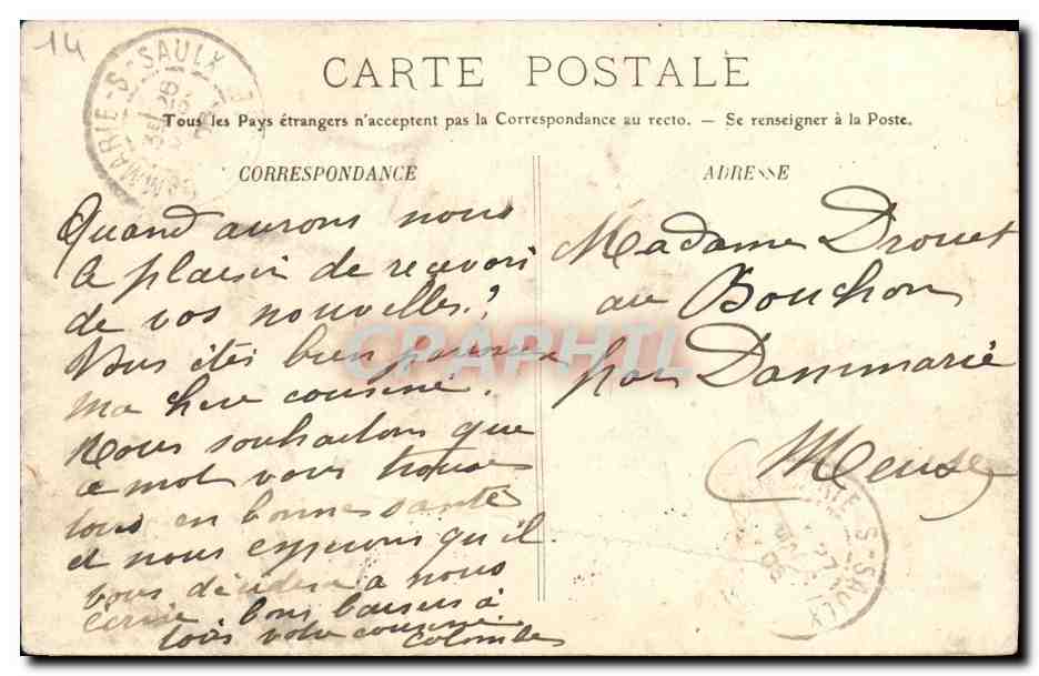 CPA Environs de Falaise Le Lavoir du Mont Joly — Verso