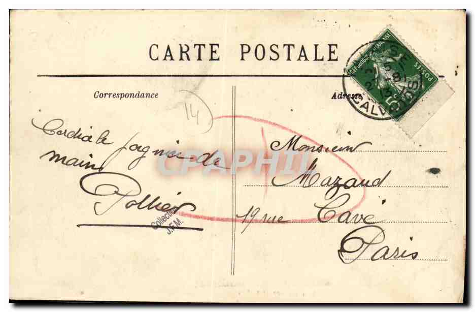 FALAISE — Tombeau de Marie-Élisabeth Joly, femme de Dulemboy, décédée à Paris, le 5 Mai 1798, âgée de 37 ans — C. Jeanne, édit.-phot. Fala — Rückseite
