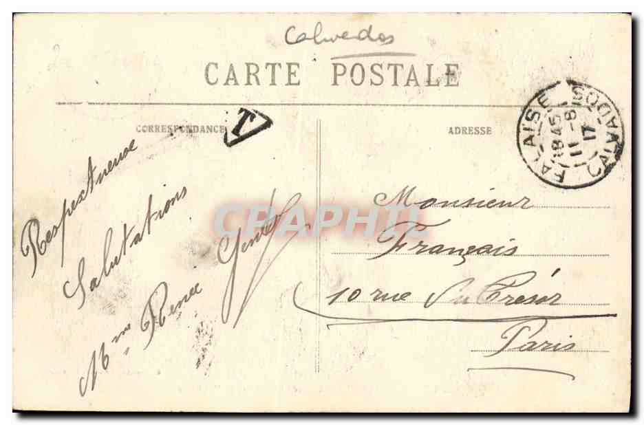 Environs de FALAISE — Cascade du Laizen, au Mont Joly — C. Jeanne, édit.-phot., Falaise — Verso