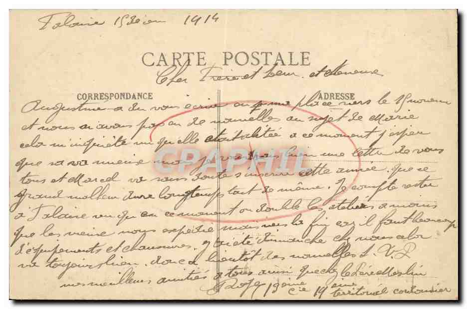 CPA Environs de Falaise Hotel du Joly Rendez vous pour les excursions au tombeau de Marie Joly — Verso