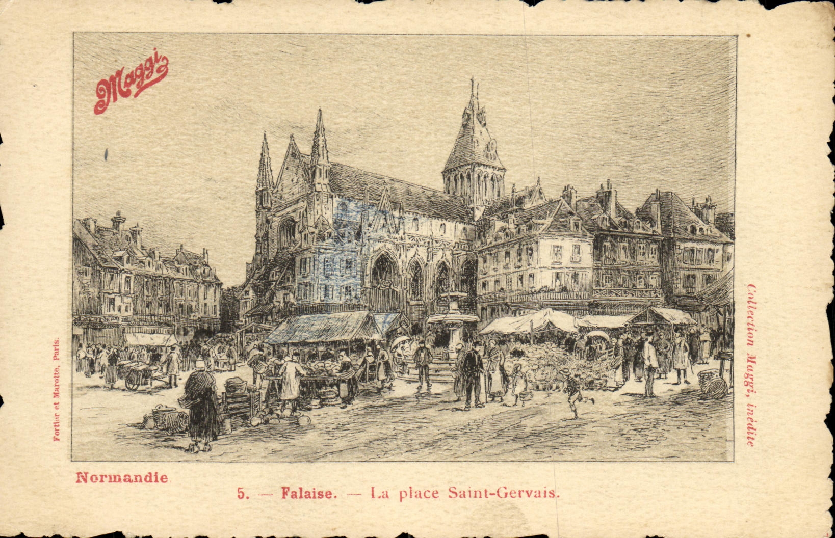 Falaise — La place Saint-Gervais — Collection Maggi, éditée par Fortier et Baroche, Paris