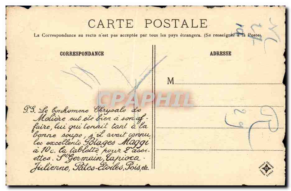 Falaise — La place Saint-Gervais — Collection Maggi, éditée par Fortier et Baroche, Paris — Rückseite