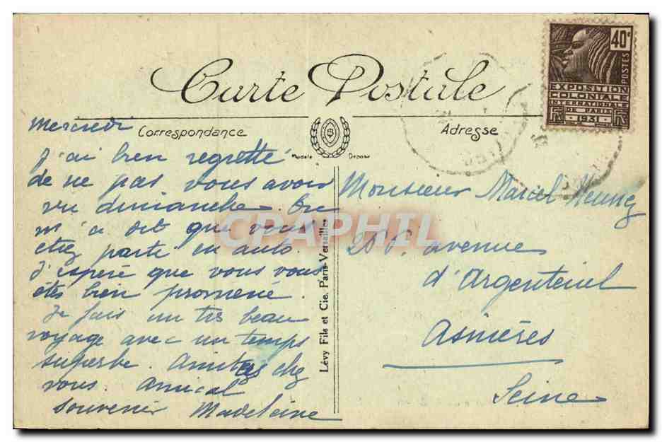 CPA Falaise Porte du Chateau — Rückseite