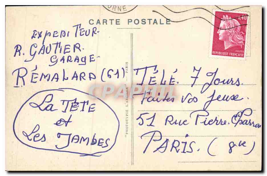 Falaise — Porte Philippe-Jean — éditeur Phototypie L'Abîme, n°20 — Verso