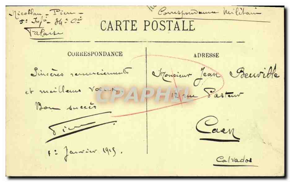 CPA Falaise Statue de Guillaume le Conquerant — Verso