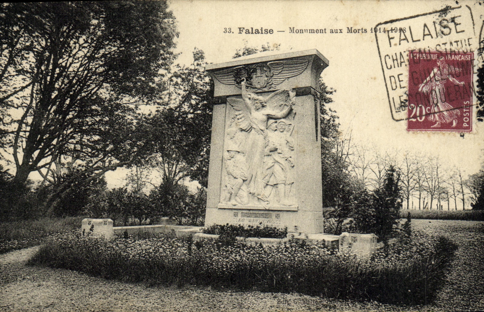 Falaise — Monument aux Morts 1914-1918 — éditeur G. G. G. (n° 33)