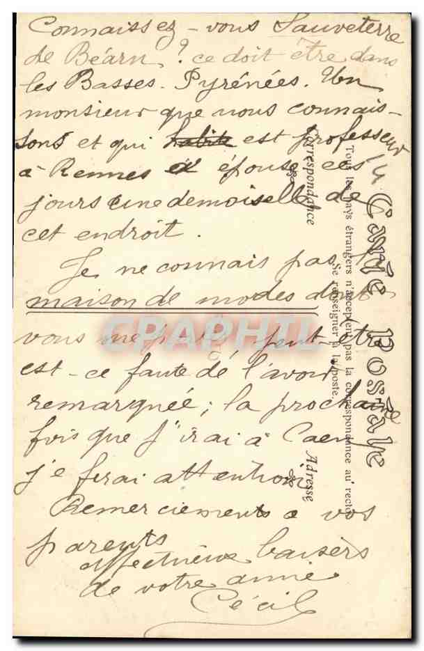FALAISE — La Statue de Guillaume le Conquérant — Éditeur R.D. Piot, n° S31504 — Verso