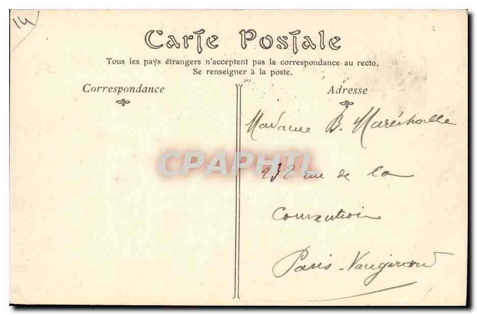 CPA Falaise Le Chateau vue prise des Bercagnes — Verso