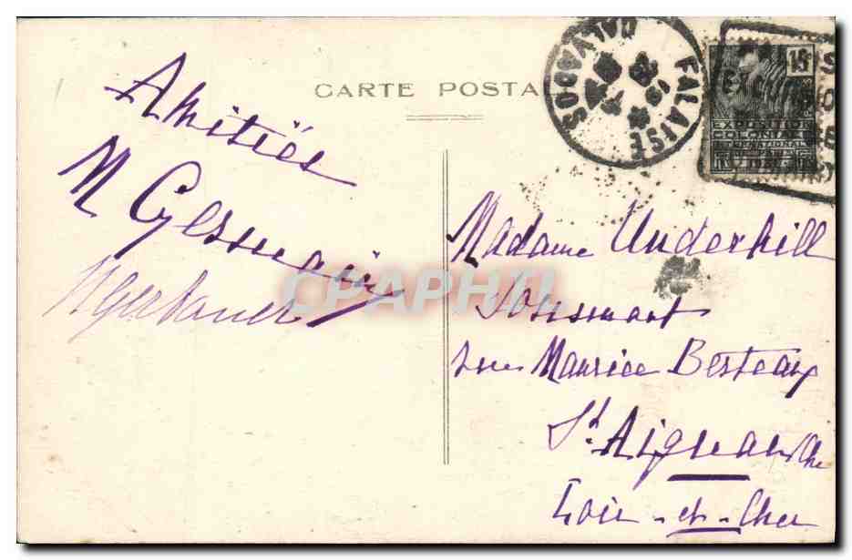 CPA Falaise Mont Myra Le Rocher du Sphinx — Verso