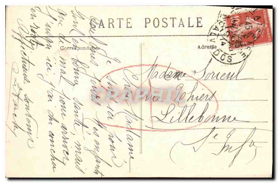 CPA Falaise Mont Myra Le Rocher du Sphynx — Verso
