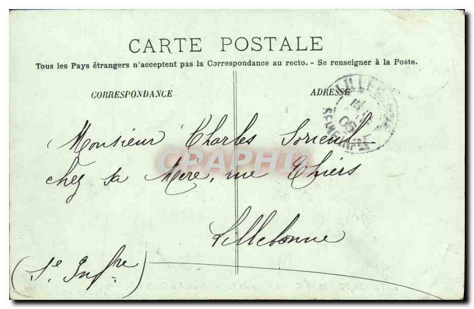 CPA Environs de Falaise Champ de Tir militaire des Monts d Eraines — Rückseite