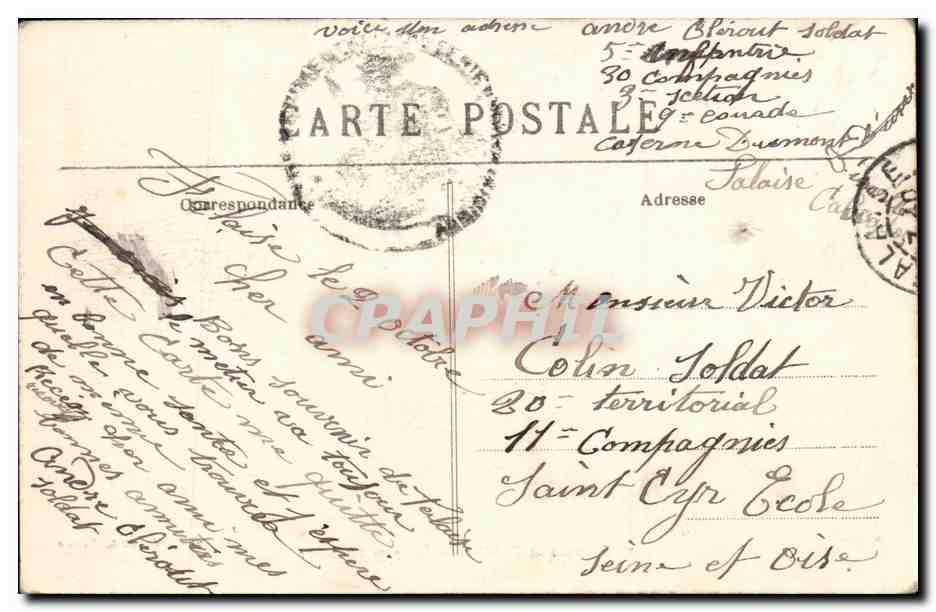 CPA Environs de Falaise Equipage de Chasse Chevaux Chiens  — Verso