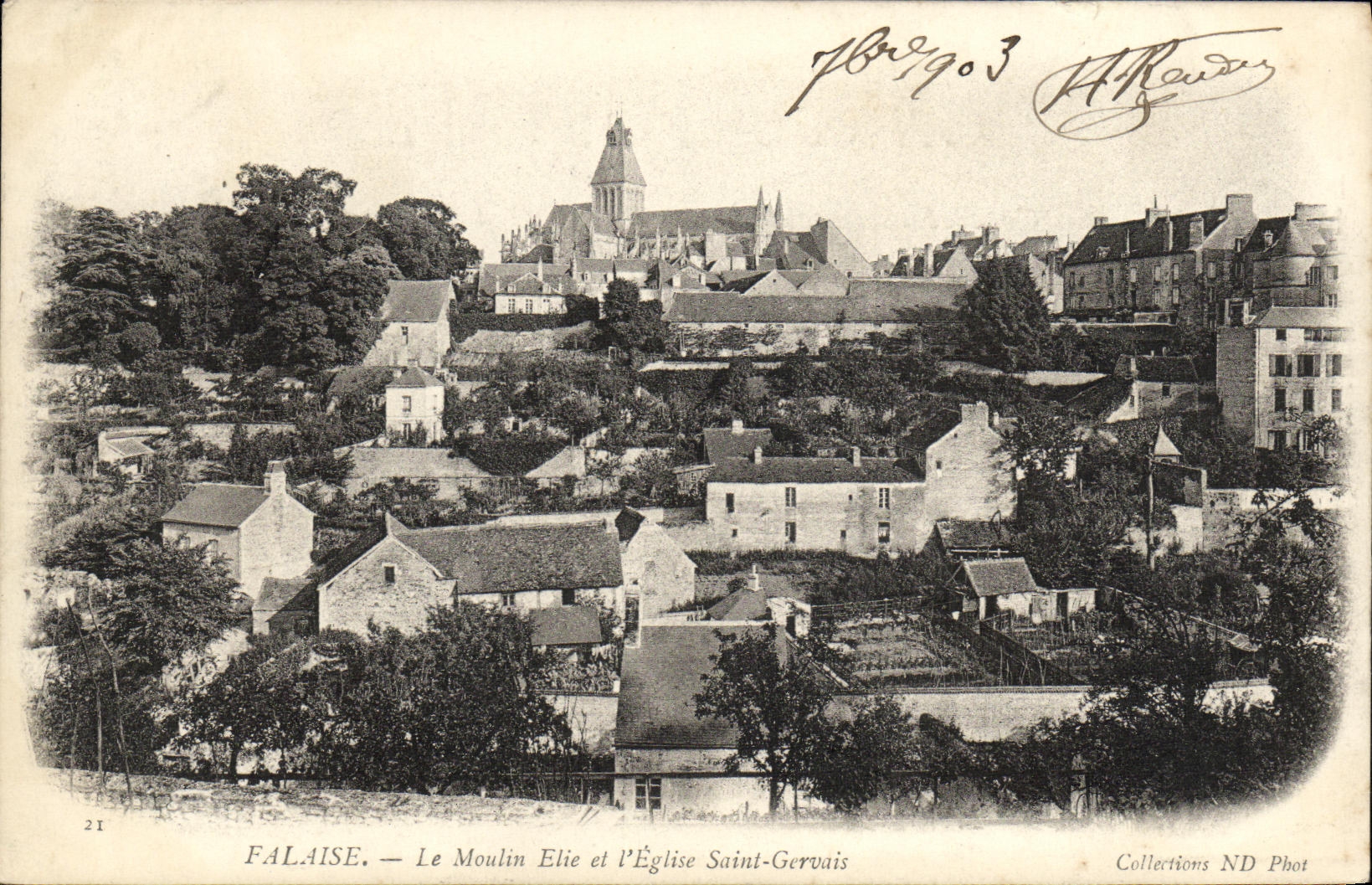 Falaise — Le Moulin Elie et l'Église Saint-Gervais — Collections ND Phot