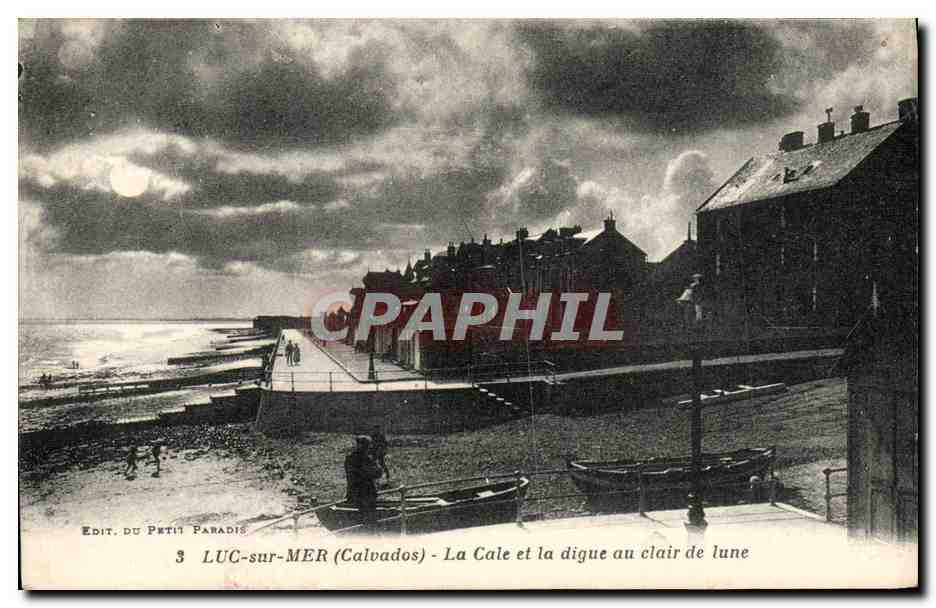 LUC-sur-MER (Calvados) - Die Cale und der Deich im Mondlicht — Edit. du Petit Paradis Nr. 3