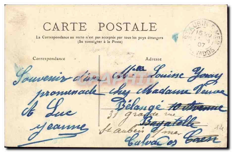 Luc-sur-Mer — Passe-relle de Quilhoc — Verleger: A.P. (Seriennummer nicht lesbar) — Rückseite