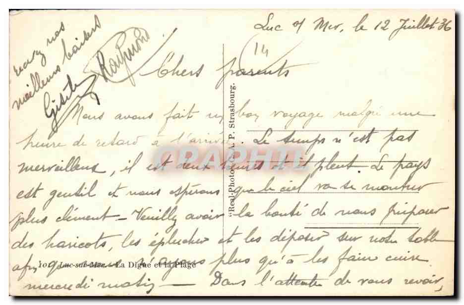 CPM Luc Sur Mer La Digue et la Plage  — Verso