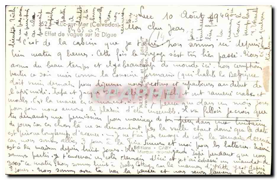 CPM Luc Sur Mer Effet de Vague Sur La Digue — Verso