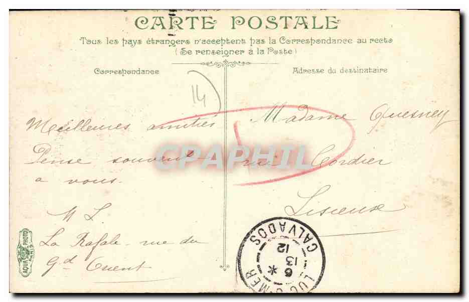 Luc-sur-Mer — Perspective de la Digue — éditeur L.V.A.C.B. — Verso