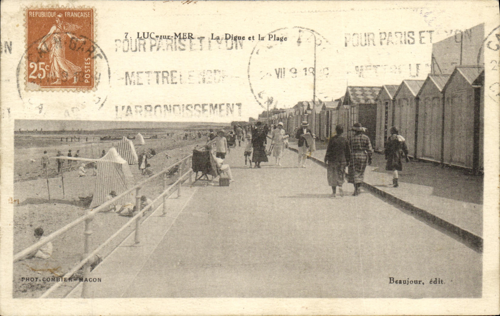 Luc-sur-Mer — La Digue et la Plage — Beaujour, édit.