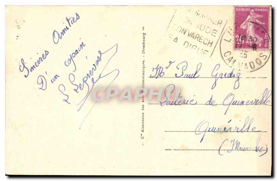 CPA Luc Sur Mer La Digue  — Verso