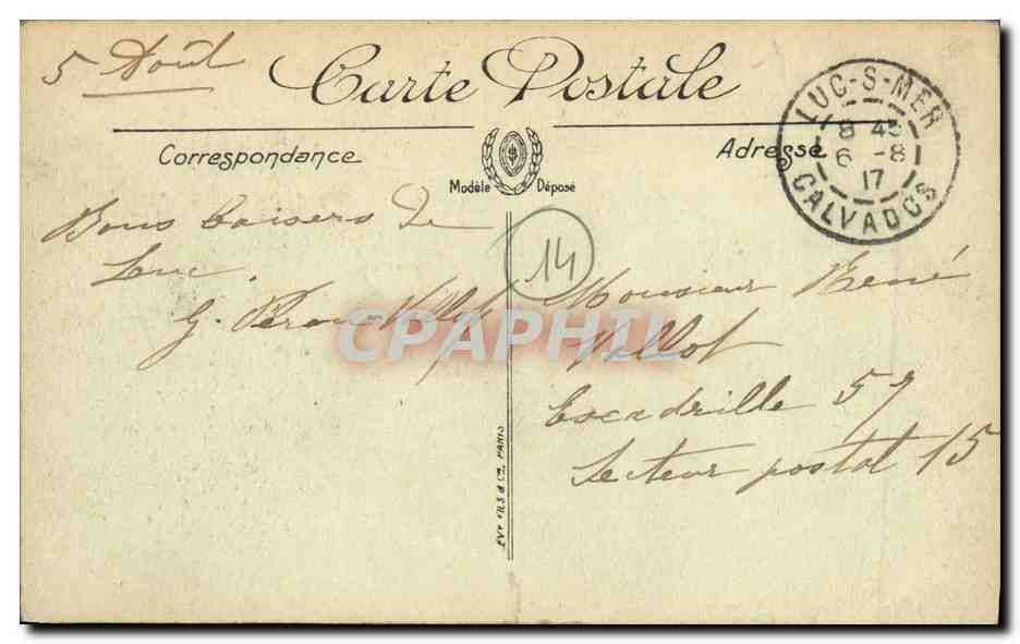CPA Luc Sur Mer Sur la Digue  — Verso