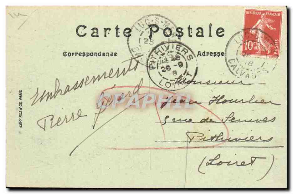 CPA Luc Sur Mer Sur La Digue et le Casino — Verso