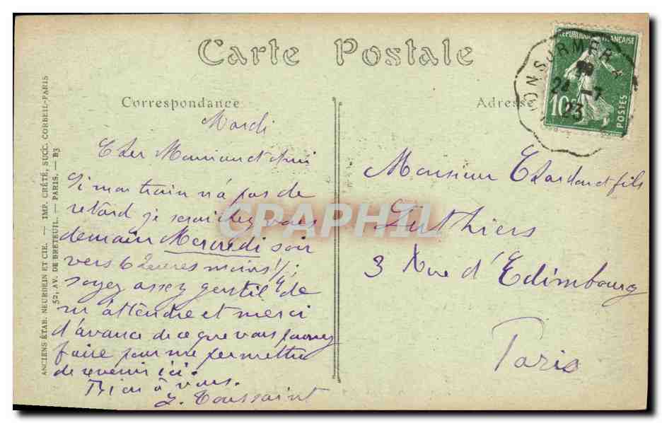 CPA Luc Sur Mer la Digue — Verso