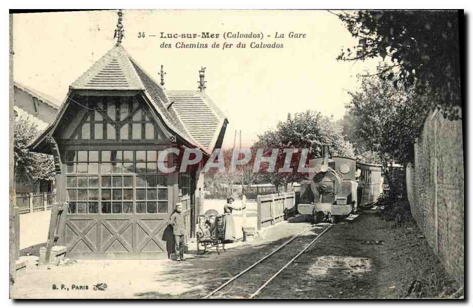 CPA Luc Sur Mer la Gare Des Chemins de Fer Calvados Train TOP