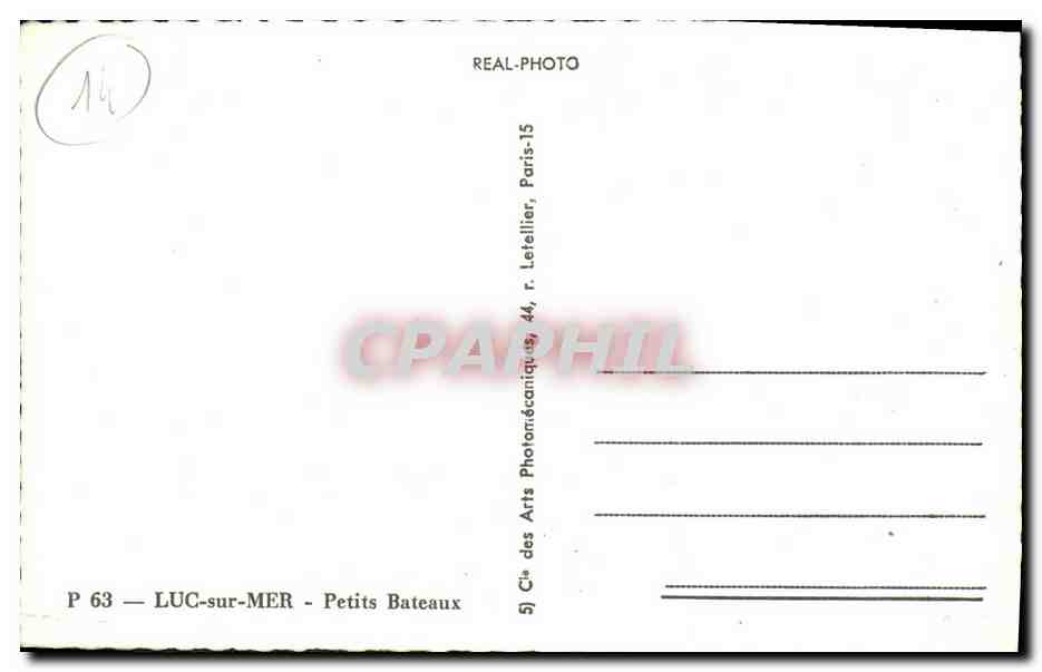 CPM Luc Sur Mer Petits Bateaux — Verso