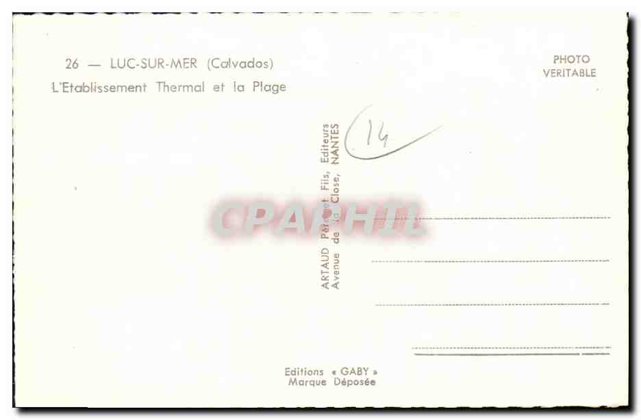 CPM Luc Sur Mer L etablissement thermal et la plage  — Verso
