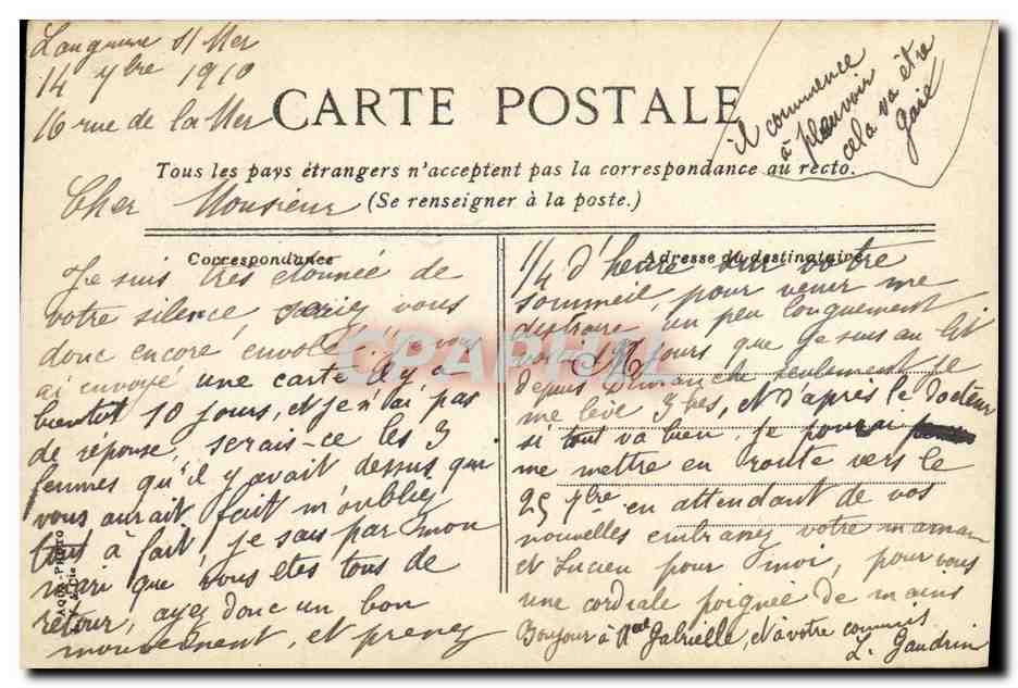 CPA Luc Sur Mer Bateau La Touraine  — Verso