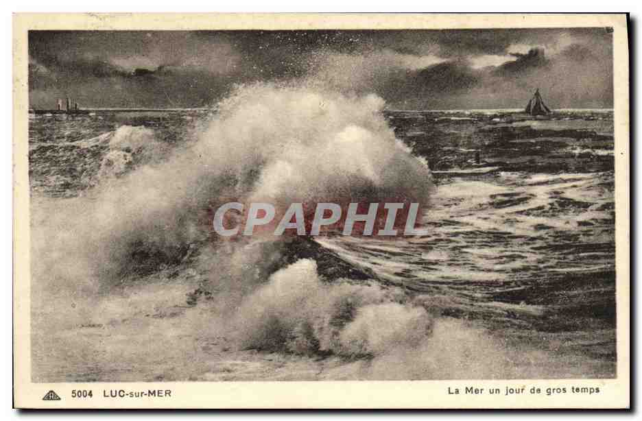 CPA Luc Sur Mer La Mer un Jour de Gros Temps