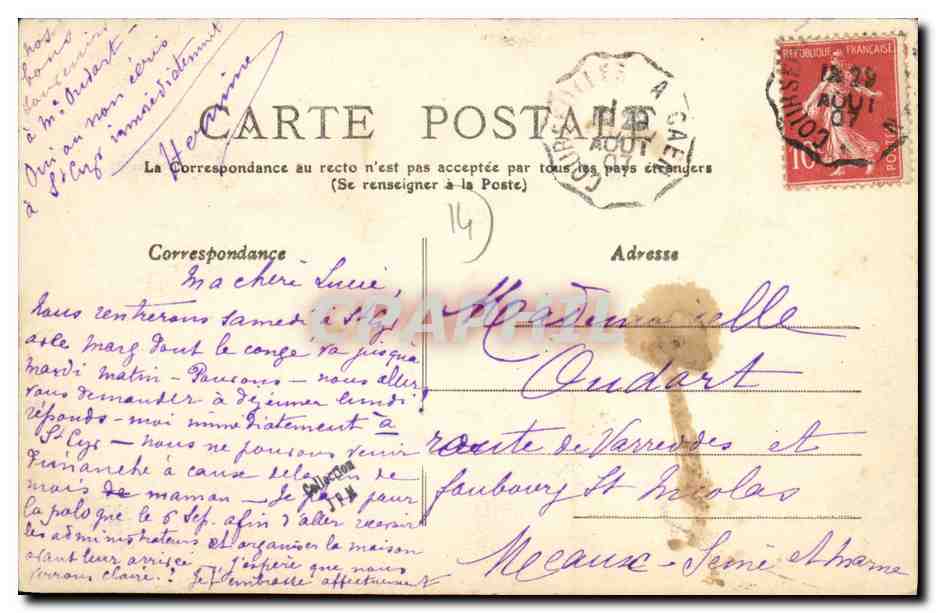 Luc-sur-Mer — Fischer, die Fisch entladen — Calvados 45 — Rückseite