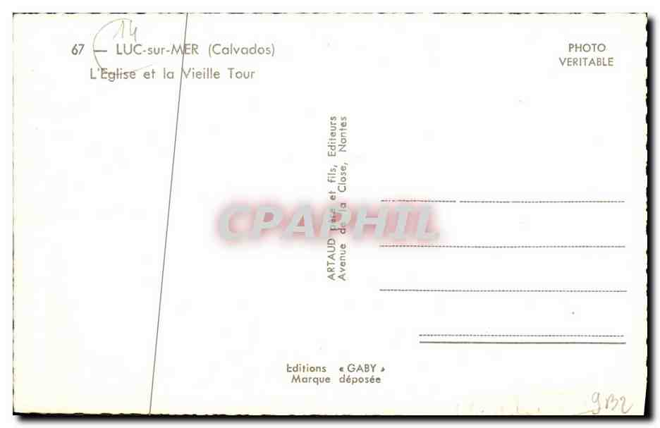 CPM Luc Sur Mer L Eglise et la Vieille Tour — Verso