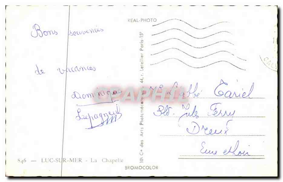 CPM Luc Sur Mer La Chapelle — Rückseite