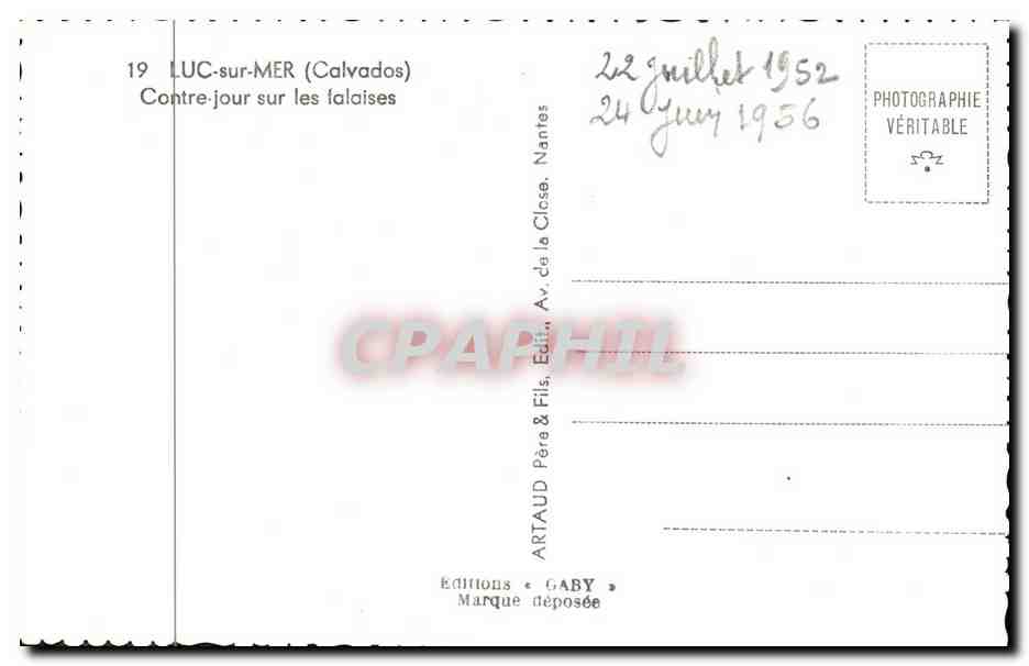 CPM Luc Sur Mer Contre Jour Sur Les Falaises — Verso