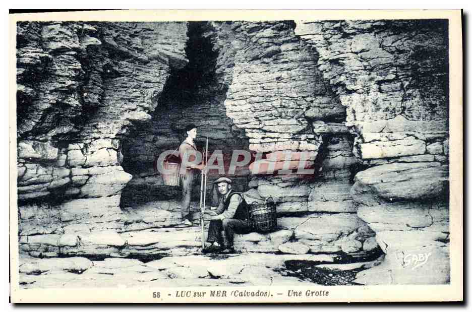 CPA Luc Sur Mer La Roche Percee Pecheurs